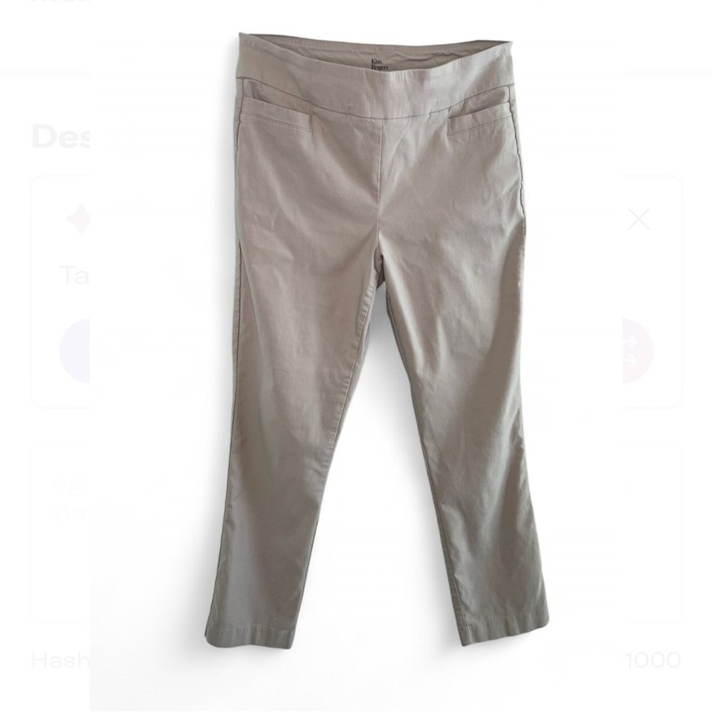 Kim Rogers Tummy Control Pull-On Pants - Tan/Khaki - Size 8 Short